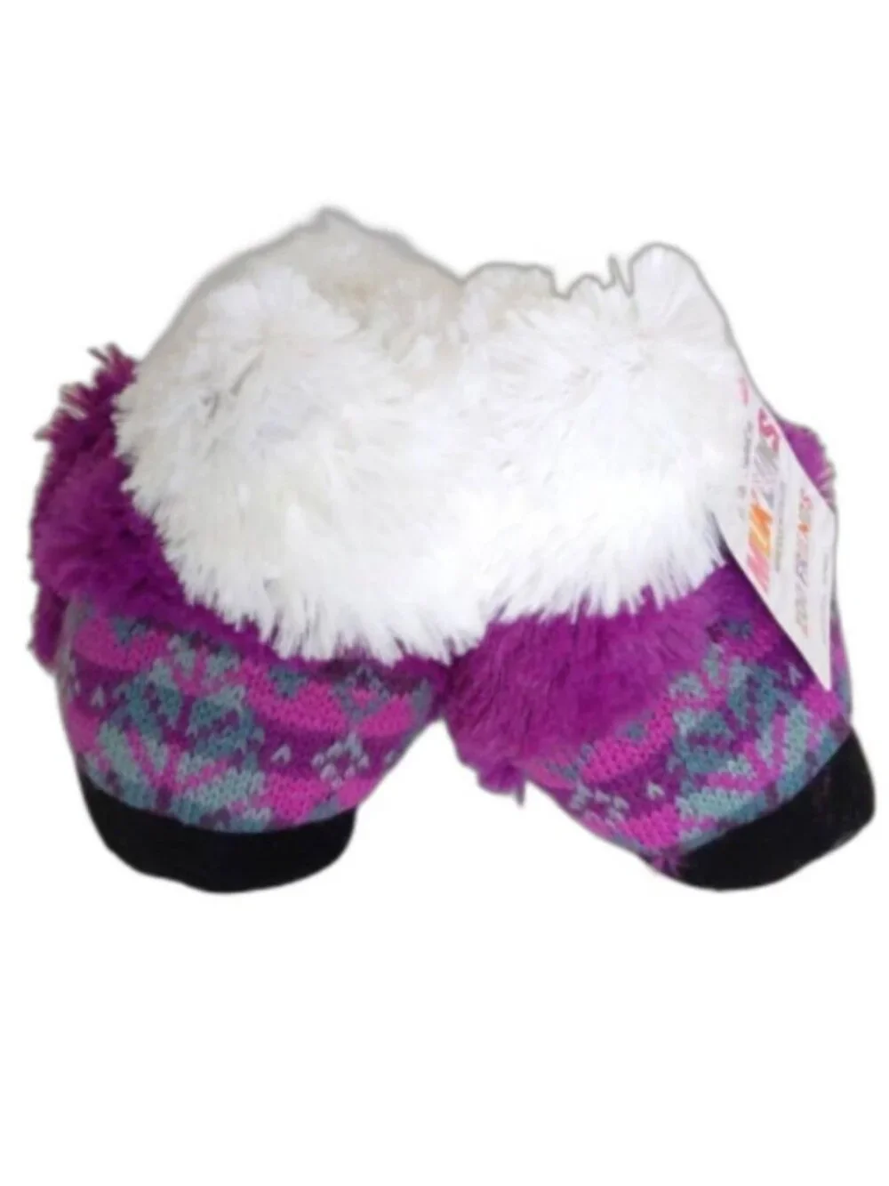 NEW Kids Unisex Muk Luks Zoo Friends Purple Monkey Faux Fur Slippers, S (10-11)